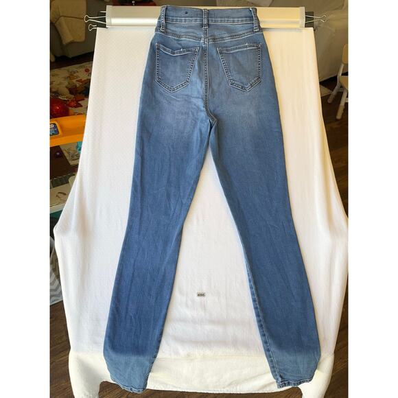 Fashion Nova Women Leggings size 3 Blue High Rise Stretch Boot Cut - Picture 10 of 10